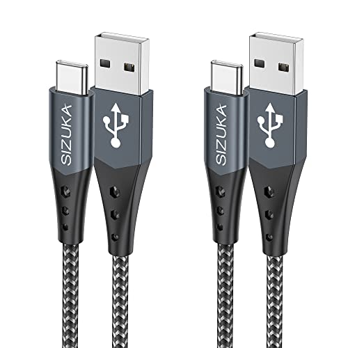 SIZUKA[2Pack 1M] 3.1A Cable USB tipo C de Carga Rápida y Sincronización para Galaxy S20/S10/S9/S8, Huawei P40/P30/P20, Redmi Note 9 Pro/9/8,Sony Xperia