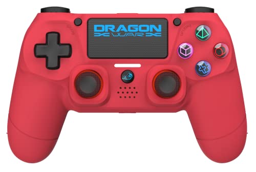 DragonWar - Mando inalámbrico Dragon Shock 4 rojo para PS4, PC y móvil