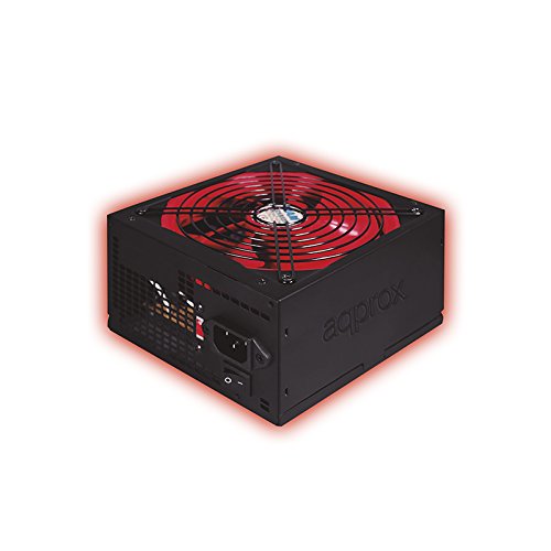 Approx Gaming APP800PSV2 - Fuente de alimentación de 800 W, Color Negro y Rojo