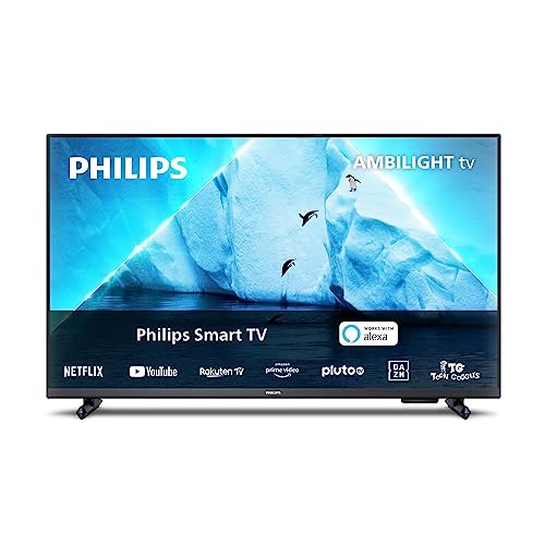 Philips Full HD Ambilight TV|PFS6908|32 Pulgadas|LED FHD TV|60 Hz|Pixel Plus HD|HDR10|Smart TV|Dolby Atmos|Altavoces 12W|Soporte Netflix|Youtube|Google Assistant| Amazon Alexa|