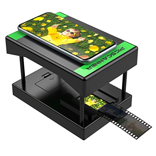 Rybozen Escáner de Negativos y Diapositivas de 35 mm, Convierte Tus Negativos (N&B y Color) y Diapositivas en Fotos Digitales, escáner Plegable portátil con luz LED para iluminar tu película