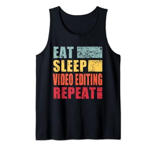 Eat Sleep Video-Edición Repetir Camiseta sin Mangas
