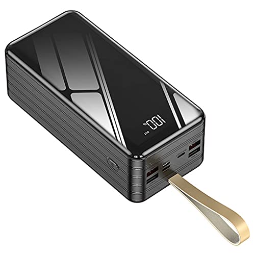 80000mAh Power Bank, portátiles Power Bank, portátiles Cargadores, Banco de energía [4 USB Puertos de Salida]LED Linterna USB Cargador Rápido de Teléfono Celular para iPhone Android,Negro,80000mah