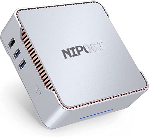 NiPoGi Mini PC,8GB DDR4/128GB ROM Windows 10 Pro Intel Celeron J4125 Mini Ordenador[Soporte de Pantalla triple/4K HD/Gigabit Ethernet/Dual Band Wi-Fi/BT 4.2/Montaje VESA]……