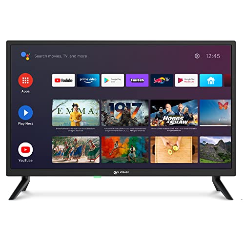 Grunkel - Televisor de 24 Pulgadas con Google Chromecast - LED-240GOO - Con Pantalla de Panel HD Ready, Wi-Fi y Smart TV. Bajo Consumo y Auto-Apagado - 24 Pulgadas – Negro