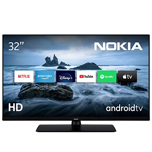 Nokia 32 Pulgadas (80cm) HD Ready Television Smart Android TV 12V para Autocaravana (HDR10, DVB-C/S2/T2, Netflix, Prime Video, Disney+) - HN32GV310C - 2023