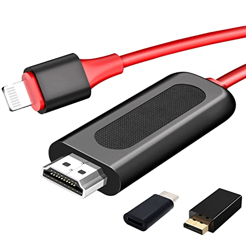 UYDF Cable HDMI para iPhone,Cable Lightning HDMI para Teléfono,Adaptador HDMI para iphone,Cable Movil a TV HDMI,Cable Adaptador de Movil a TV,Adaptador Lightning HDMI Compatible Con Tableta,iOS