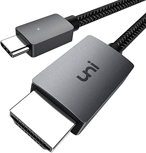 Cable uni Cable USB C a HDMI 4K, cable tipo C a HDMI (compatible con Thunderbolt 3) para oficina en casa, compatible con iPad Pro 2020, MacBook Pro, Samsung S20, Huawei Mate40, XPS y más, 0,9 m