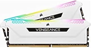 CORSAIR Vengeance RGB Pro SL 32GB (2x16GB) DDR4 hasta 3200MHz (PC4-25600) C16 1.35V Módulos de Memoria de Alto Rendimiento - Blanco