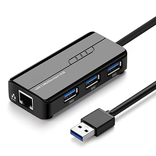 Adaptador de concentrador USB C, 3 Puertos USB 3.0, USB Ethernet USB 3.0 2.0 a RJ45 HUB para Xiaomi Mi Box 3 / S Set-Top Box Adaptador Ethernet Tarjeta de Red USB
