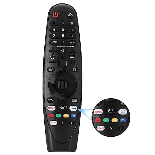 TISHOW Mando LG Smart TV AKB75855501, Mando a Distancia Magic Remote AN-MR20GA para LG Smart TV 2020, Botones directos para Netflix y Amazon Video (NO Función de voz No Función de puntero)