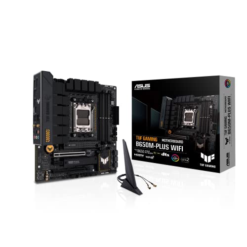 ASUS TUF Gaming B650M-PLUS WiFi - Placa Base AMD Ryzen AM5 Micro-ATX (VRM de 14 Fases, PCIe 5.0 M.2, DDR5, WiFi 6, 2.5 GB Ethernet, USB4, Aura Sync)