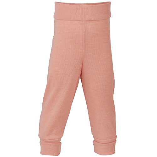 Engel Pantalones de bebé con cintura umbilical pura lana orgánica/seda, salmón, 50/56