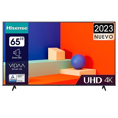 Hisense 65A6K UHD 4K,VIDAA Smart TV, 65 Pulgadas, Dolby Vision, Modo Juego Plus, DTS Virtual X, Control por Voz televisor (Nuevo 2023)