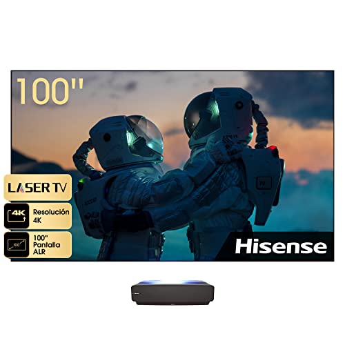 Hisense 100L5F-D12 Laser TV Smart Hisense, 100 Pulgadas, 4K, UHD, Tecnología Laser de Tiro Ultracorto, 2700 Lúmens, HDR10+, Dolby Atmos, WiFi, Bluetooth