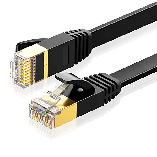 Amazon Brand - Eono Cable Ethernet Cat 8, 40Gbps 2000MHz SFTP Cable de Red con Conectores RJ45 Oro LAN Compatible con PS5, Xbox, PC, TV, Router, Switch (Black, 20M/65FT)