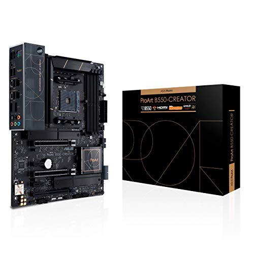 ASUS ProArt B550-CREATOR - Placa Base ATX AMD B550 Ryzen AM4 (PCIe 4.0, Thunderbolt 4 de Tipo C, Ethernet Intel de 2.5 GB, Dos M.2, USB 3.2 Gen. 2 y gestión de Seguridad)