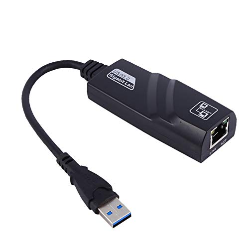 Dilwe USB 3.0 a RJ45 Adaptador de Red Universal,Alta Velocidad Tarjeta de Red Gigabit Ethernet Portatil,SuperSpeed Adaptador de Internet con Cable LAN para Windows/VISTA/WIN7/win8/win8.1/OS10.12/iOS