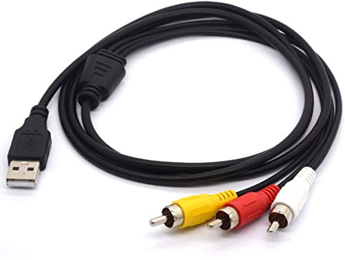 Cable USB a 3RCA. Cable USB macho a 3 RCA macho. Cable divisor de audio y vídeo. Adaptador de extensión para Mac, PC, TV, M/M, convertidor de 1,5 m.