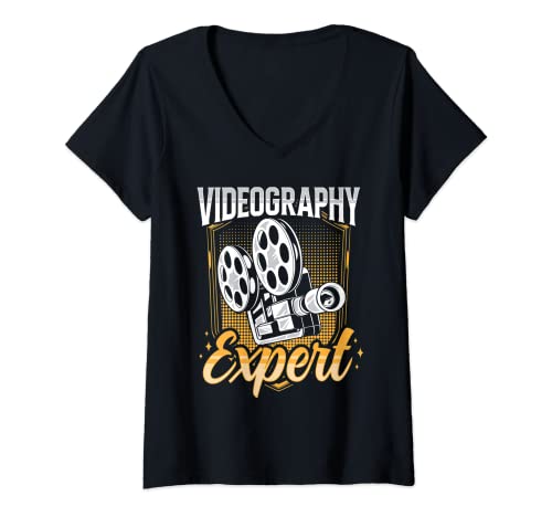 Mujer Experto En Videografía Película Editor Vídeo Edición De Camiseta Cuello V