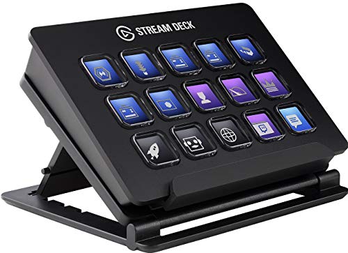 Elgato USB Stream Deck - Controlador para contenido en directo, 15 teclas LCD personalizables, soporte ajustable, Windows 10 y macOS 10.13 o posterior, YouTube, Negro