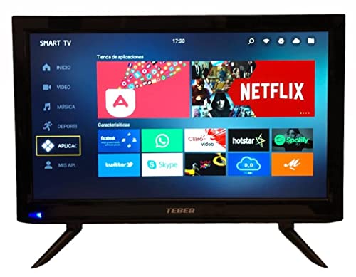 Televisor Smart TV de 22 Pulgadas (53 cm). con Adaptador de 12v y 230v. Android. Full HD. DVB-S2/C/T2/T. para autocaravanas, Campers, caravanas, Barcos. (22 Pulgadas)