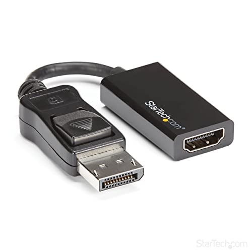 StarTech.com Adaptador DisplayPort a HDMI, 4K 60Hz, Convertidor Activo de Vídeo DisplayPort 1.4 a HDMI 2.0b 4K de 60Hz con HDR10, Tipo Dongle DP a HDMI de 4K para Monitor o TV, Pestillo (DP2HD4K60S)