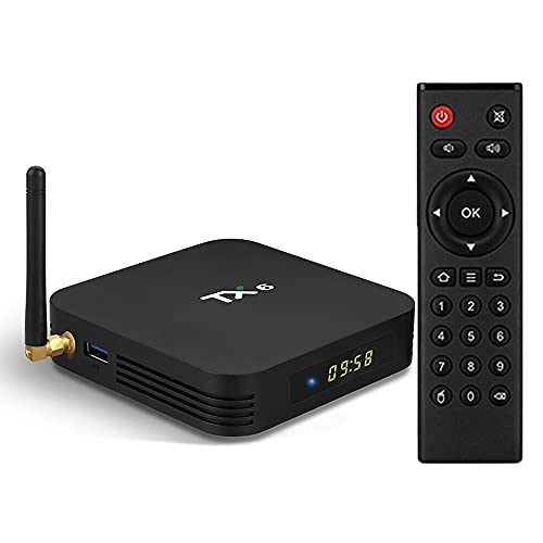 Caja de TV Android Smart TV Box 9.0 TV, TX6 Android TV Box 4 GB DDR3 32 GB EMMC Dual WiFi 2.4G Bluetooth Quad Core 4K Ultra HD H.265 USB 3.0 Android TV Box