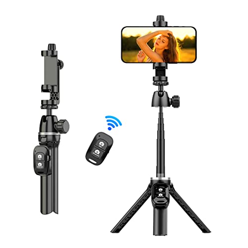 UBeesize Selfie Stick Trípode, 40 Pulgadas Extensible Selfie Stick con Control Remoto inalámbrico Bluetooth para iPhone 13 Pro/12/11 Pro/XR/8/7 y Android