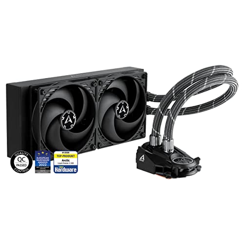 ARCTIC Liquid Freezer II 240 - Refrigerador de Agua AIO de CPU Multi-Compatible, con Intel y AMD, Bomba controlada por PWM, Velocidad del Ventilador: 200-1800 RPM, Compatible con LGA1700 - Negro