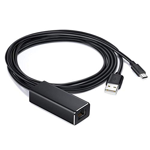 Adaptador Micro USB a Ethernet RJ45,Adaptador de Red LAN 100Mbps Cable Adaptador Compatible con Chromecast Ultra/Audio,Chromecast 2/1,Google Home Mini,Amazon Fire TV(3rd Generation)-USB Kabel (1 m)