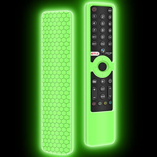 Funda Protectora de Silicona para Mando Xiaomi Smart TV P1/P1E/Q1/Q1E [Antideslizante] Carcasa de Protector Compatible con Mando Xiaomi XMRM-19 Remote (Glow Green)