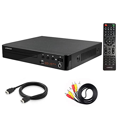 LP-099 Reproductor de DVD (Full HD 1080P, HDMI Output, Entrada USB, Multi Region Code Zone Gratis) Compatible con DIVX, JPEG y MP3