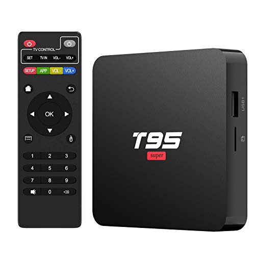 Android TV Box 10.0, T95 Super Android TV Box 2GB RAM 16GB ROM Quad-Core Media Player, Support 2.4GHz WiFi 4K H.265 3D USB 2.0, Smart TV Box Android Box para TV