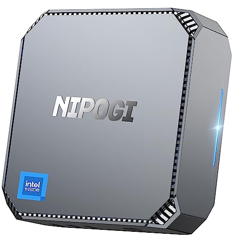 NiPoGi Mini PC Windows 11 Pro,12ª Gen Intel Alder Lake-N100 (hasta 3,40GHz, 6W Solo),16GB DDR4 512GB M.2 SSD Mini Ordenadores de Sobremesa,4K Mini Computador 2xHDMI/WiFi 5/BT4.2/RJ45,Mini Torre PC