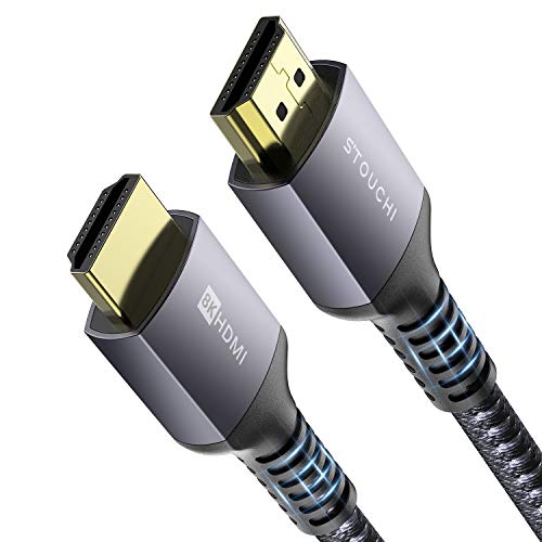 Stouchi Cable HDMI 2.1 1.2m, 8K Ultra HD 48Gbps Alta velocidad 8K60 4K120 144Hz RTX 3080 eARC HDR10 4: 4: 4 HDCP 2.2 y 2.3 Dolby Compatible con Fire TV/Roku TV /PS5/Xbox Series X/Samsung/Sony/LG