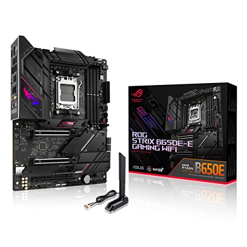 ASUS ROG Strix B650E-E Gaming WiFi - Placa Base AMD Ryzen AM5 ATX (VRM de 16 + 2 Fases, DDR5, 4 Ranuras M.2, PCIe 5.0, WiFi 6E, 2.5G LAN, USB 3.2 Gen 2x2 Tipo C, Puertos E/S Traseros, Aura Sync RGB)