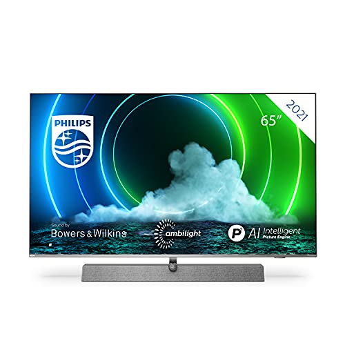 Philips 65PML9636/12 4K Smart UHD TV LED 65 Pulgadas, Android TV 4K con Ambilight, Imagen HDR Vibrante, Visión Dolby cinematográfica y Sonido Atmos, Compatible con Google Assistance y Alexa