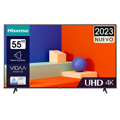 Hisense 55A6K UHD 4K,VIDAA Smart TV, 55 Pulgadas, Dolby Vision, Modo juego Plus, DTS Virtual X, control por voz televisor (Nuevo 2023)