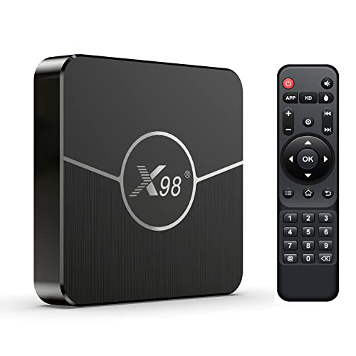 D&LE Android 11.0 TV Box, 2023 New X98 Plus Smart Android TV Box con S905W2 Quad Core Arm Cortex A35 CPU, Support Ultra HD 4K Video/Dual Band 2.4GHz 5GHz WiFi/100M Enternet/Bluetooth 4.0(Color:4+32G)