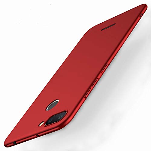 EYYC Xiaomi Redmi 6 Funda, Cubierta Delgado Caso de PC Hard Gel Funda Protective Case Cover para Xiaomi Redmi 6 Smartphone (Rojo)