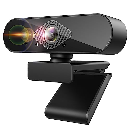 Dancial Camara Webcam con Micrófono,Webcam Full HD,Cámara para PC con Visión de 120°,Webcam 1080p 60fps Plug and Play,Webcam de Streaming(Compatible con Mac/PC/Linux) para conferencias (Negro)