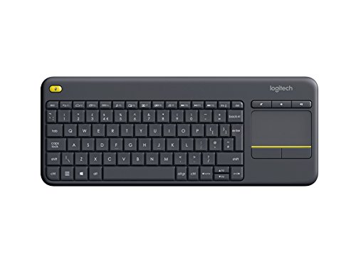 Logitech K400 Teclado Táctil Inalámbrico Plus para TV con un Control Multimedia y Panel Táctil, Disposición QWERTY Inglés Reino Unido - Negro