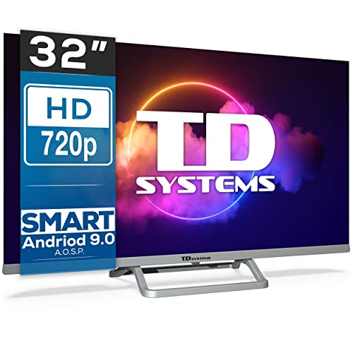 TD Systems - Smart TV 32 Pulgadas - Televisores 3 años de garantía, Android 9.0, 3X HDMI, 2X USB - K32DLX11HS