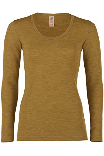 Engel Camiseta de manga larga para mujer, 100 % lana de merino, lavable a máquina safran 34-36