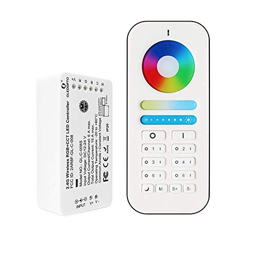 Zigbee Controller RGB CCT Led Strip Light Controller DC12-24V Compatiable with PHue,Amazon echo Plus, Package Come with 2.4G RF Remote Control Can work with Mi-Light Mi-Boxer
