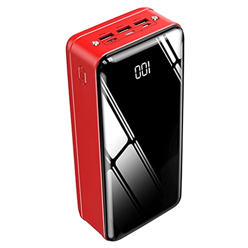 XLBHSH Powerbank Portátil De 50000Mah Power Bank [3 Entrada Y 3 Salida] Paquete De Batería Externa del Cargador Portátil del Banco De Potencia De Alta Capacidad 3 UBS para iPhone 12, Android,Rojo