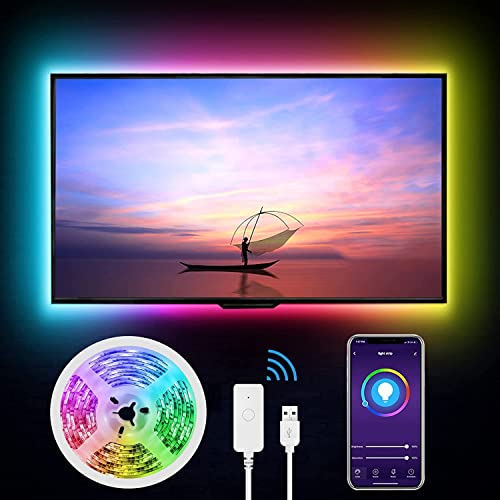 GHome Smart WiFi Tira Led TV,Inteligente Luces LED 2,8M USB Control de App, Funciona con Alexa/Google Home, 16 Millones Colores, Retroiluminación LED RGB PC Monitor (40-60 Pulgadas)