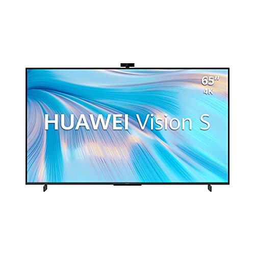 HUAWEI Vision S + TV Box – Monitor de 65” 4K (3840x2160, 350 nits, 120Hz, marcos ultra estrechos, 4 altavoces 40dB, cámara magnética 13MP, HDMI), color Negro + TV box incluida