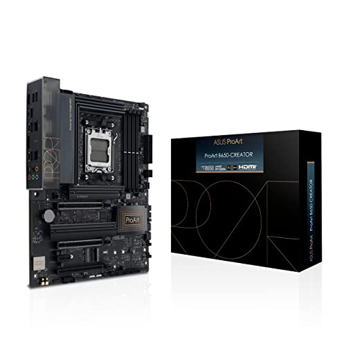 ASUS ProArt B650-CREATOR - Placa Base AMD Ryzen AM5 ATX (VRM de 12+2 Fases (60A), PCIe 5.0 M.2, DDR5, 2.5 GB & 1 GB LAN, USB-C DisplayPort, 3 Ranuras M.2, USB4)